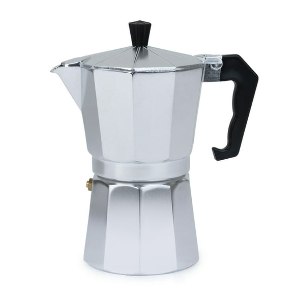 6 Cup Espresso Coffee Maker  Durable Aluminum, Fast Brewing, Sleek Design