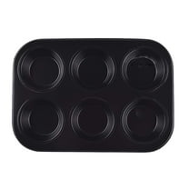 6-Cup Muffin Pan, Non-Stick Bakeware for Large Cupcakes, Heavy-Duty Carbon Steel Pan