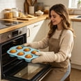 thumbnail image 1 of 6-Cup Muffin Pan Non-Stick Cupcake Tray Heat Resistant Bakeware Food-Grade Silicone Baking Mold for Oven Freezer Microwave Dishwasher 11."Ã7.09"Ã1.57", 1 of 5