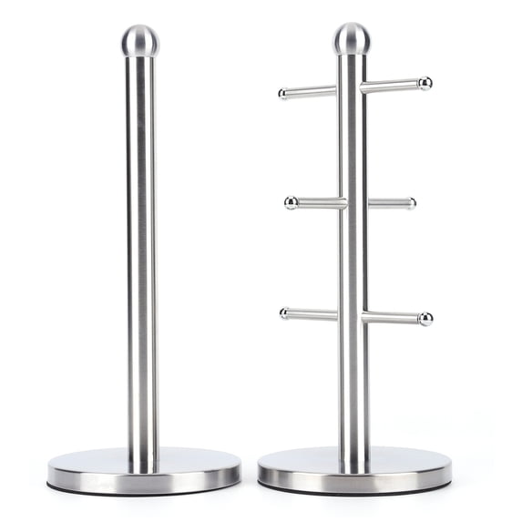 6 Cup Mug Holder, Free-Standing Cup Rack Mug Holder, Paper Towel Roll ...