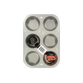 GIHORIZONS 6-Cup Non-Stick Carbon Steel Muffin Pan, 6 Diameter Cups