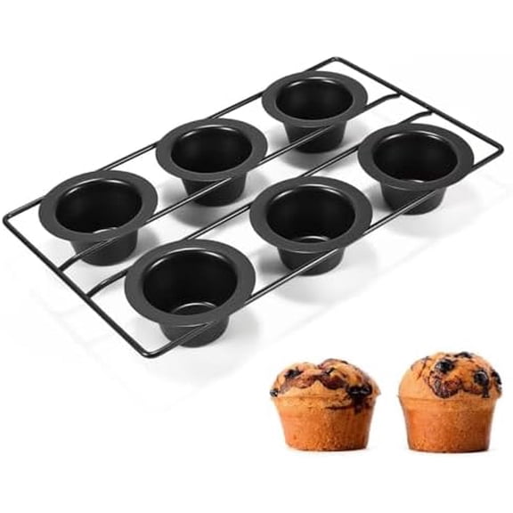6 Cup Nonstick Popover Pans, Muffin Tin, Large Deep Cupcake Baking Pan, Muffin Pans for Baking Sets Non Stick