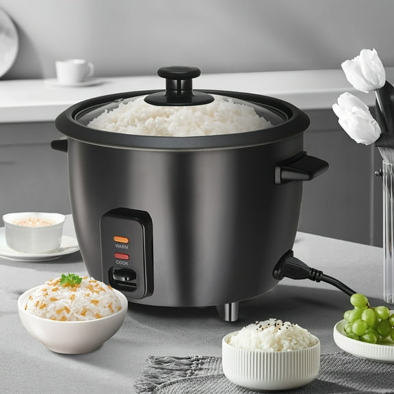6-Cup Rice Cooker, 1.5Qt Multicooker with Nonstick Pot, One-Touch Operation, Auto Keep Warm, Multi-Function for Yogurt, Soup, Oatmeal & Steaming