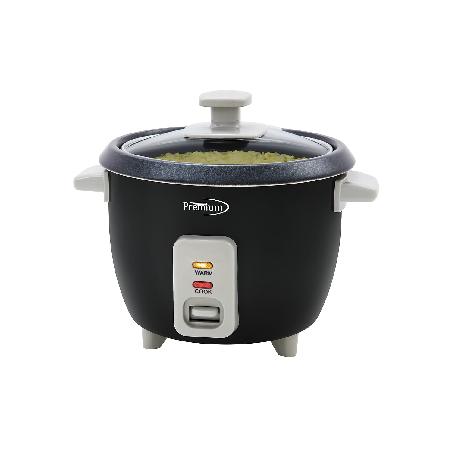 6-Cup Black Electric Non-Stick Rice Cooker with Steamer