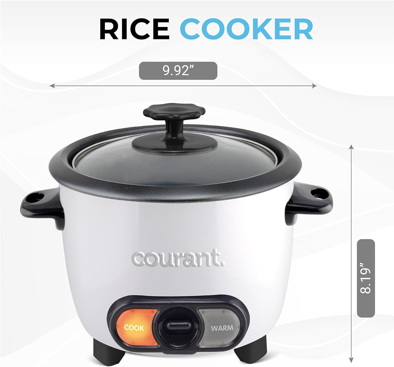 6-Cup Rice Cooker with Non-Stick Bowl, One Touch Operation, White