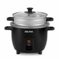 thumbnail image 1 of 6 Cup Rice Cooker with Outer Steam Tray Black, 1 of 11