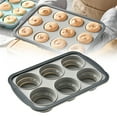 thumbnail image 1 of 6-Cup Silicone Muffin Pan With Metal Frame,Non-Stick Cupcake Baking Tray,Regular Size Oven & Dishwasher Safe Bakeware Grey,silicone muffin pan,cupcake tray,Gray,1PC, 1 of 10