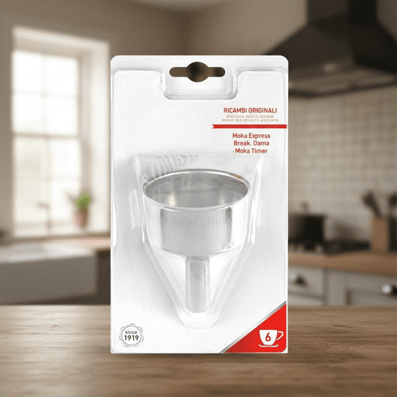 6-Cup Stovetop Espresso Maker Replacement Filter Basket, Compatible with Classic Italian Moka Pots, Durable Stainless Steel Coffee Funnel