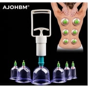 6 Cups Traditional Personal Care Medical Vacuum Body Cupping Set Massage Magnets Therapy Acupressure Healthy Suction Set Kit Equipment