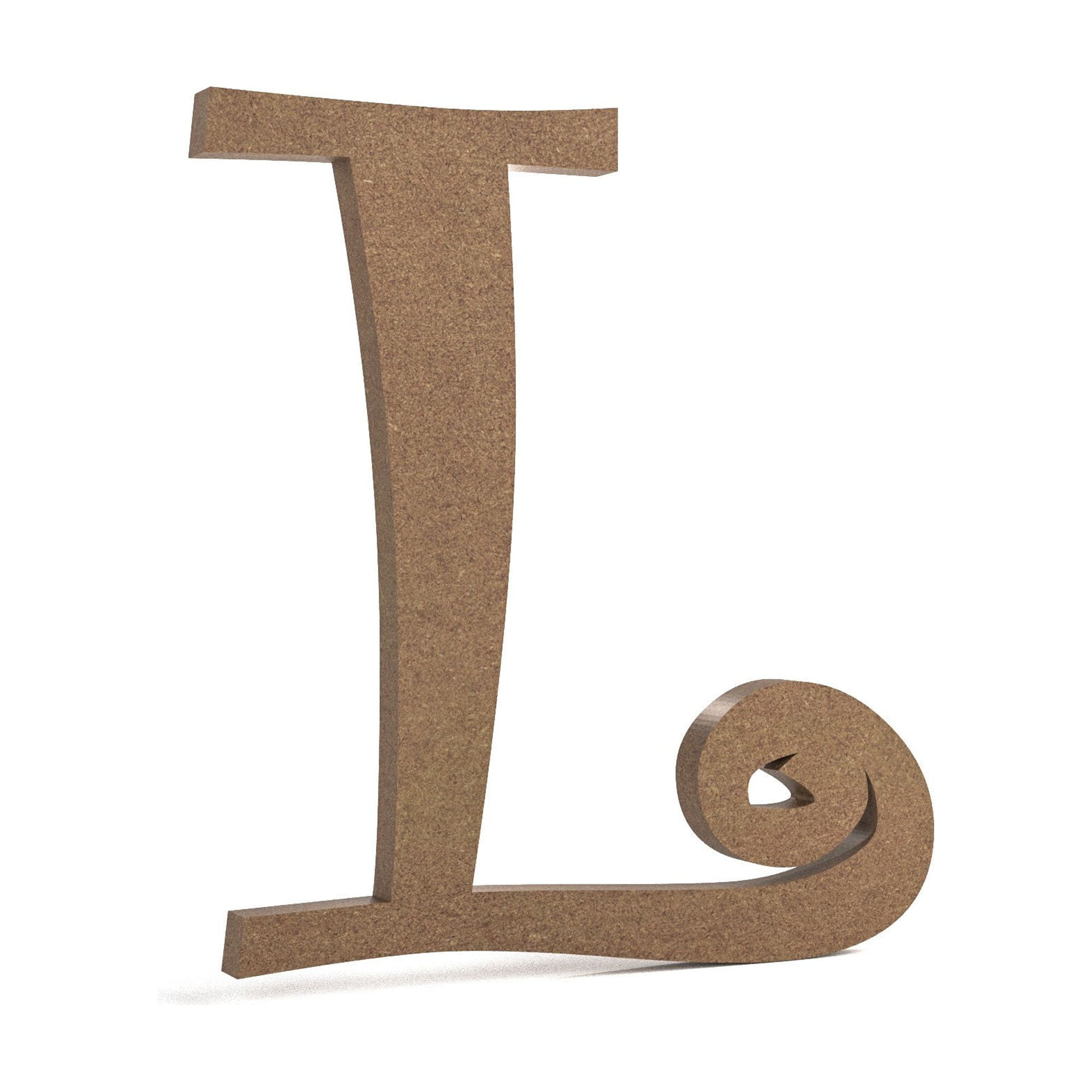6" Curly Wooden Letters Premium MDF Wood Wall Letters