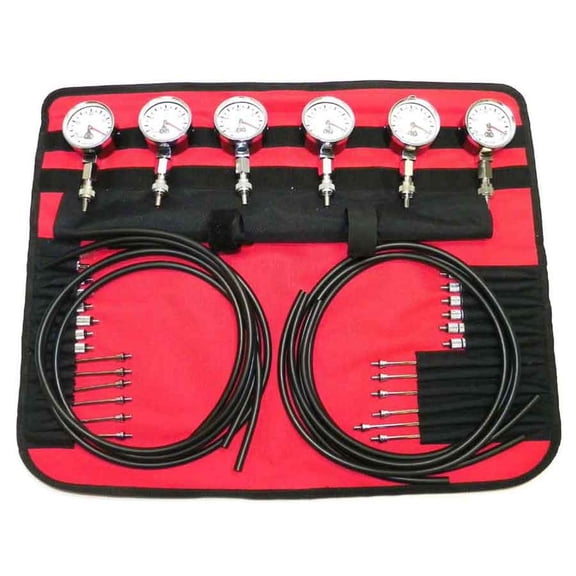 OEM Grade 6-Cylinder Carburetor Synchronizer Vacuum Gauge Tool Kit Compatible with Motorcycle Marine V6 Multi-Carb Engines Carb Sync Balancing Tuning 6-Gauge Diagnostic