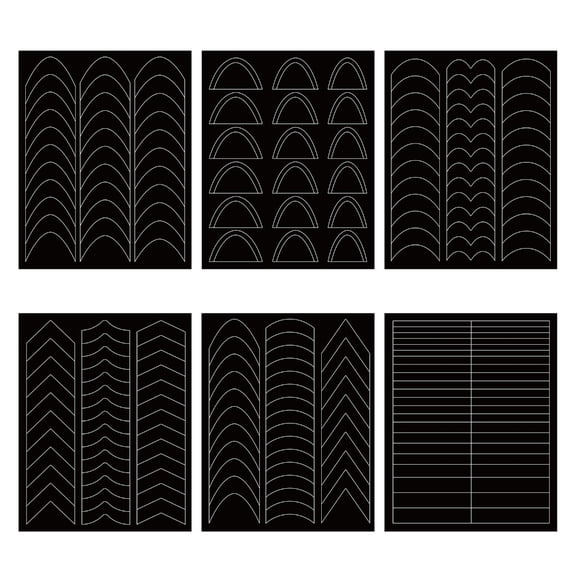 6 Designs French Manicure Strips Nail Art Stickers,Self-Adhesive Nail Tips Guides for DIY Nail Decoration Stencil Tools