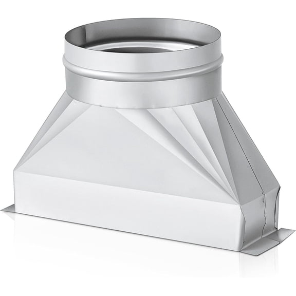 6" Dia Rectangular to Round Duct Transition 3-1/4" x 10" to 6" Galvanized Transition to Round HVAC Duct Adapter Microwave Vent Kit for Range Hood, Exhaust Vent