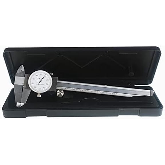 6" Dial Caliper 0.001 Stainless Steel Caliper Measuring Tool 4-Way Measurement with Plastic Case