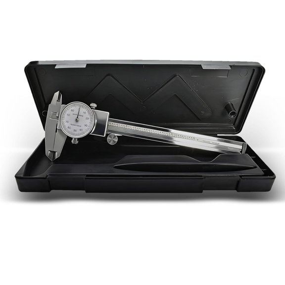 6" Dial Caliper 0.001 Stnless Steel Caliper Measuring Tool 4-Way Measurement with Plastic Ca