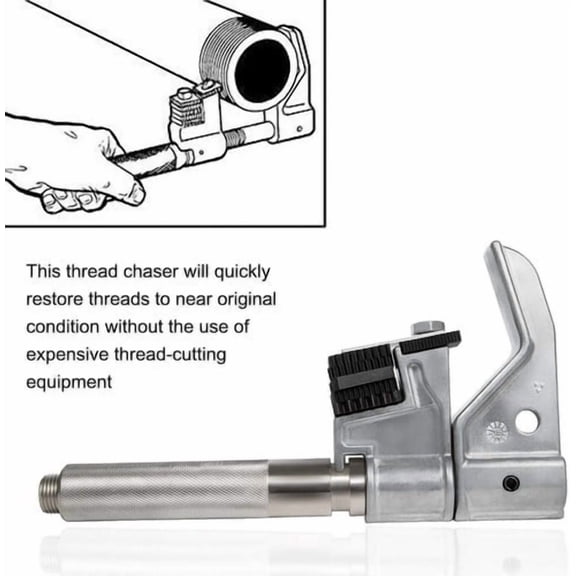 6-Die Thread Chaser Kit for 1.25-5 Inch Fasteners and Fittings, 16 Thread Pitch Options 4-24 TPI, Manual Restorer Tool, 1-Pack