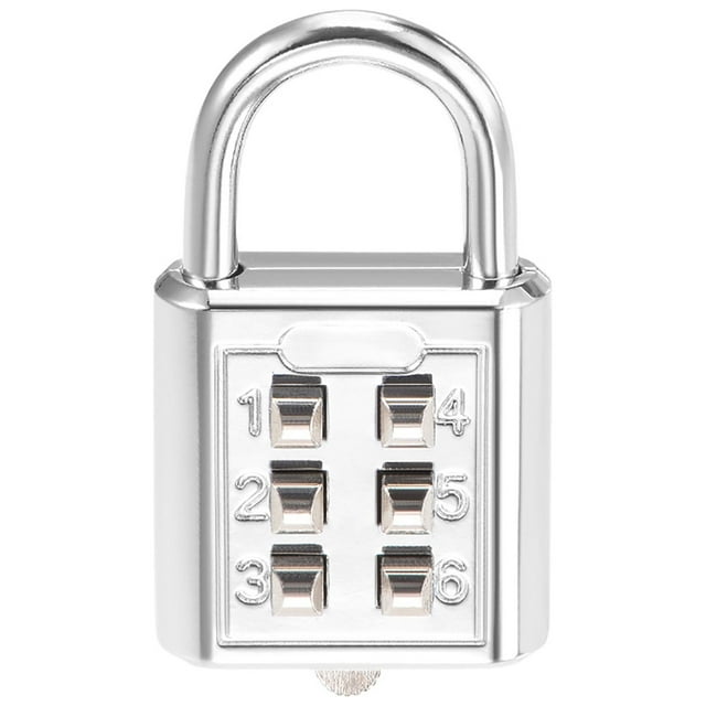 6Digit Pad Combo Number, Push Button Locks for Locker Silver