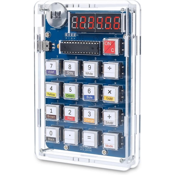 6-Digit DIY Calculator Kit, USB/Battery Powered Calculator Soldering Practice Kit with Resistance Value Measurement, Practical Electronics Projects for School Learning and Home Office Use