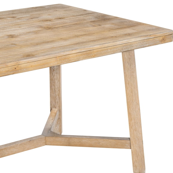 6 Dining With Comfortable Seating: Rectangular Table, 4 Upholstered Chairs, And Bench In Retro Style , Natural Wood Wash Chairs For Kitchen Area