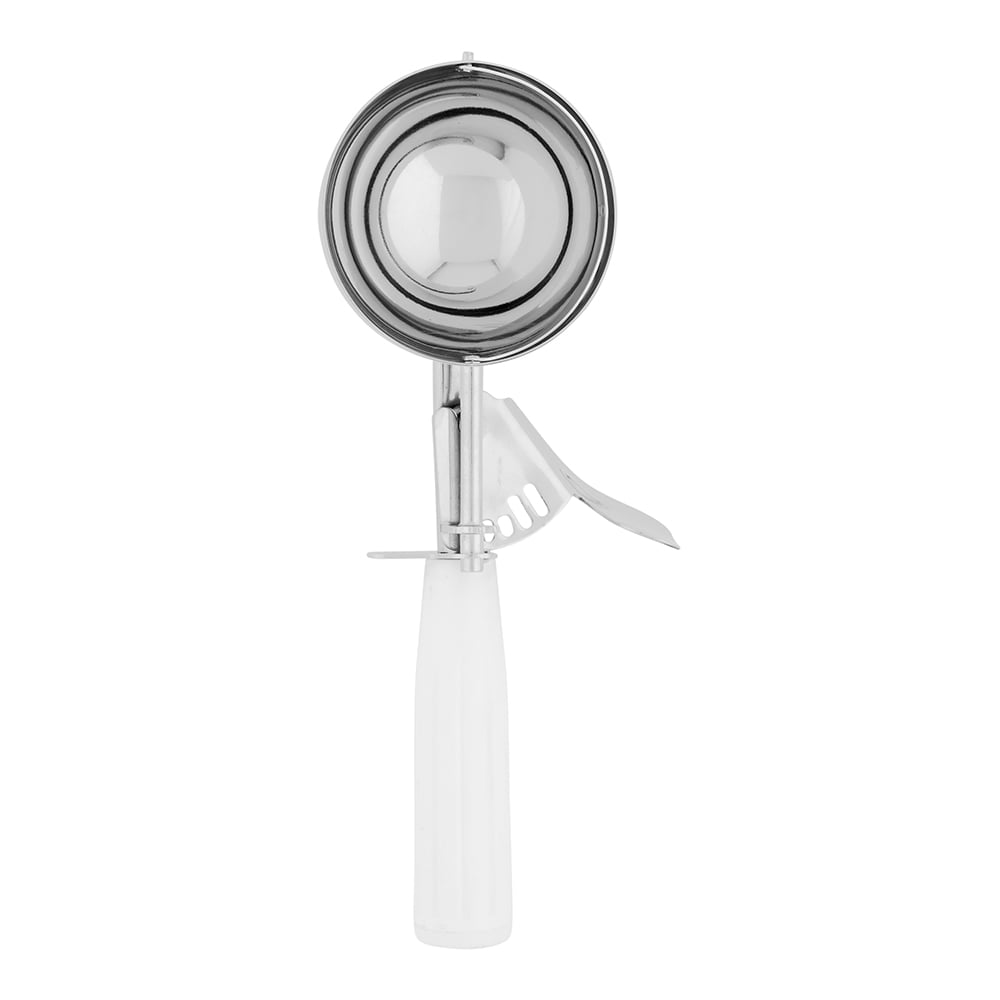 6 Disher Portion Scoop Stainless Steel - White Handle - 4.66oz. - 1 Count  Box 