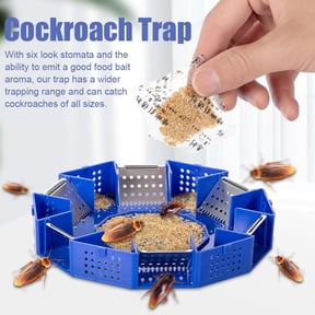 6-Door Cockroach Trap, 360 Large Entry Roach Catcher for Indoor Kitchen & Home, Non-Toxic & Pesticide-Free Physical Pest Control Box, Reusable Insect Trapper with Food Bait Vents