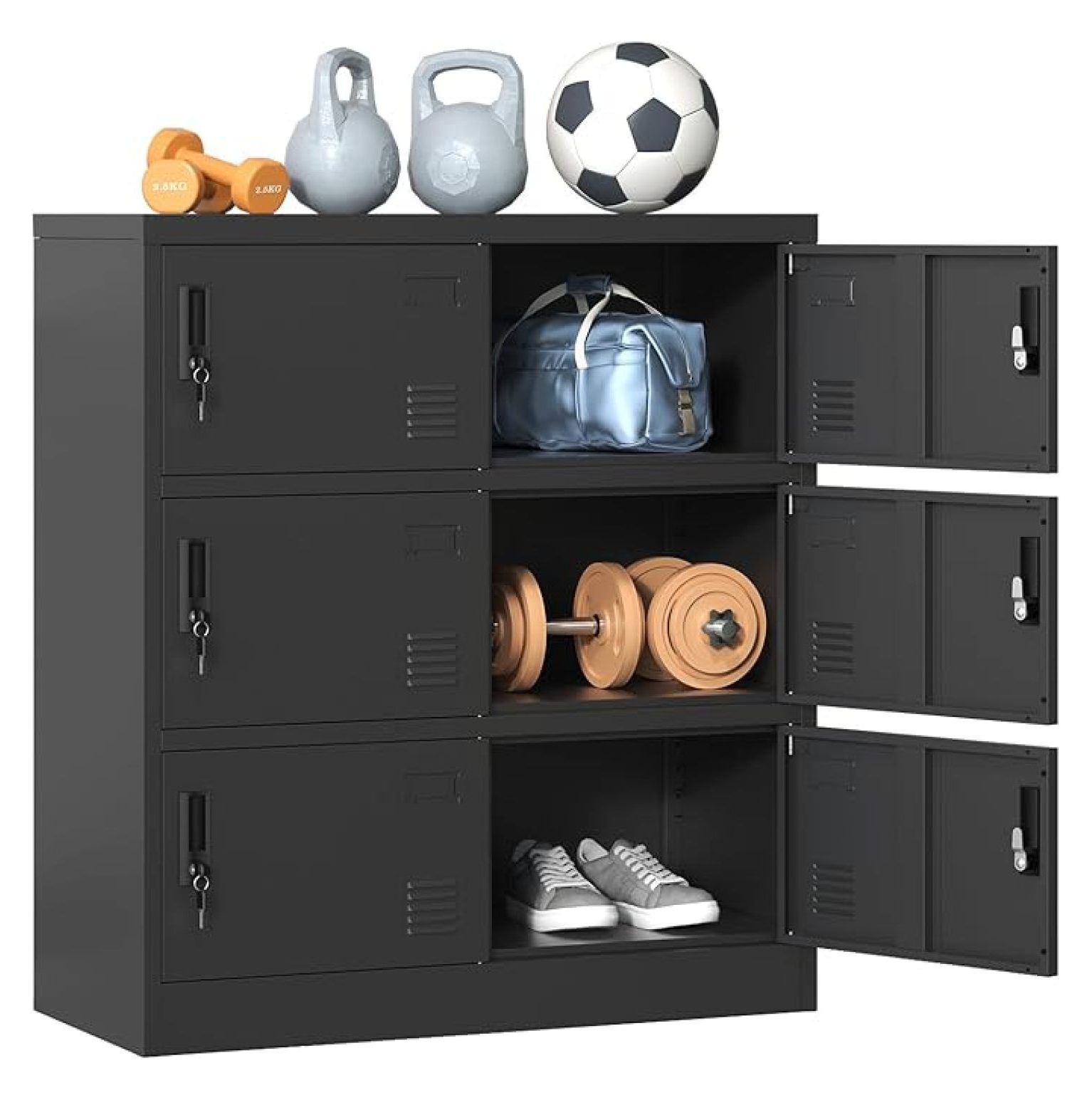 6 Door Employee Storage Locker,Metal Office Storage Lockers,Lockable ...