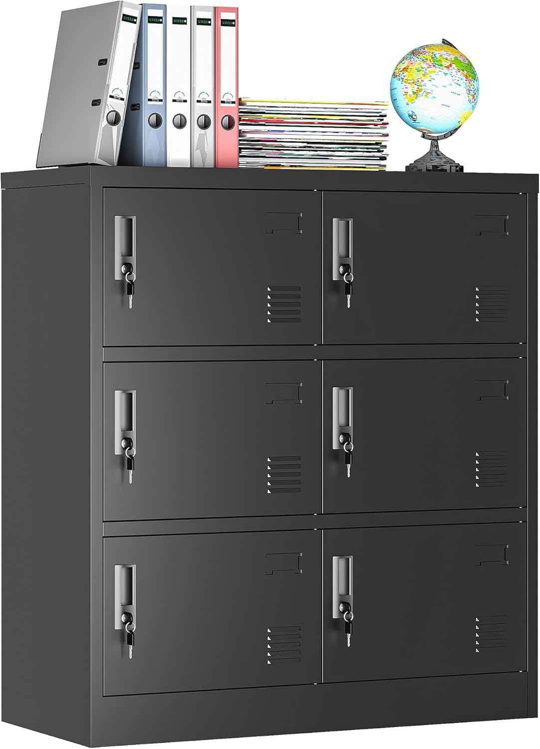 6 Doors Metal Locker for Employees, Lockable Storage Lockers for Home ...