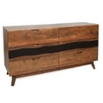thumbnail image 1 of 6 Drawer Cabinet - Brown Wood Sideboard For Home Office Decor Modern Entryway, 1 of 5