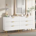 thumbnail image 1 of 6 Drawer Double Dresser for Bedroom, Fluted Chest of Drawers, Wood Storage Cabinet for Bedroom, Living Room, 1 of 8