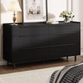 thumbnail image 1 of 6-Drawer Dresser, 60" Wide Modern Black Storage Cabinet for Bedroom, Closet, or Entryway – Minimalist Dresser for Clothes & Daily Essentials, 1 of 8
