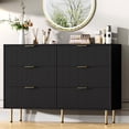 thumbnail image 1 of 6-Drawer Dresser for Bedroom,Modern Wooden Chest of Drawers with Metal Handles,Sturdy and Stable Storage Organizer for Living Room,Entryway,Home Office,Closet, 1 of 7