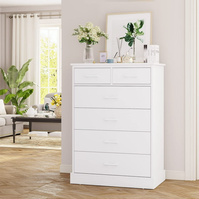 6 Drawer Dresser Bedroom Storage Cabine White Finish