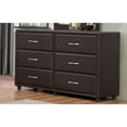 thumbnail image 1 of 6 Drawer Dresser In Wood And PVC, Brown- Saltoro Sherpi, 1 of 3