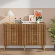 6 Drawer Dresser, Mid Century Modern Dresser with Storage, Wooden Chest of Drawers