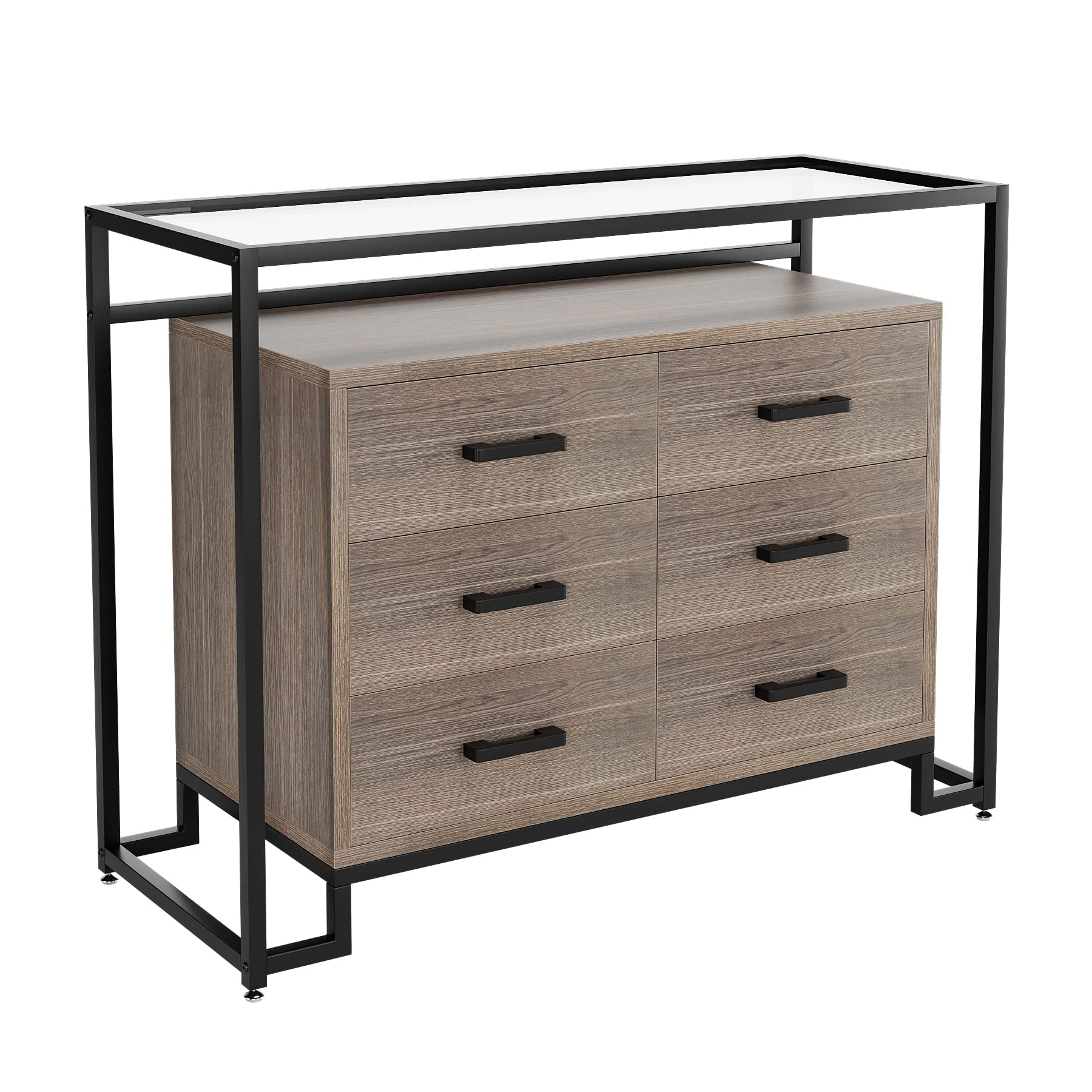 Dresser for Bedroom, Chest of Drawers, 6 Drawer Dresser