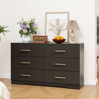 Vineego Rustic Modern Chest of 6 Drawers,Extra Wide Double Dresser for Master Bedroom or Nursery Storage,Black - Walmart.com Vineego Rustic Modern Chest of 6 Drawers,Extra Wide Double Dresser for Master Bedroom or Nursery Storage,Black - Walmart.com