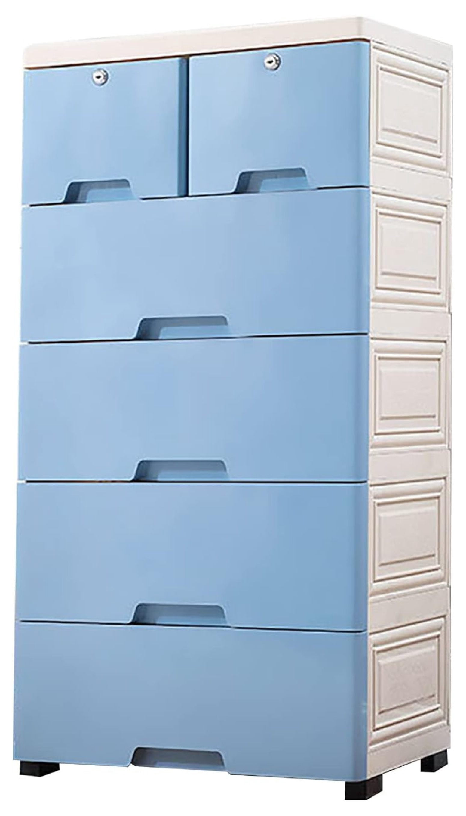 6 Drawer Dresser, Plastic Wide Chest of Drawers Storage Dresser Cabinet with 4 Wheels, 5-Layer ...