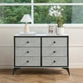 thumbnail image 1 of 6-Drawer Dresser Storage Chest Organizer Fabric Dressers Metal Legs Bedroom Living Room Large Capacity Grey, 1 of 11