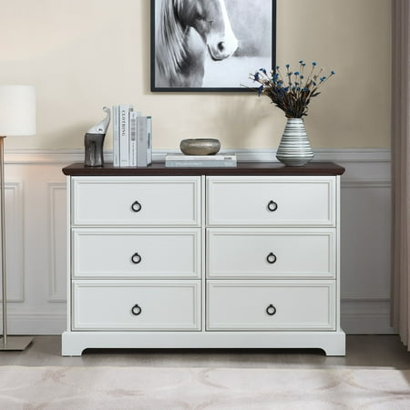 6 - Drawer Dresser Unit / Multiple Room Placement / Spacious Desktop Cleaning