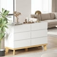thumbnail image 1 of 6-Drawer Dresser,White Double Dresser,Wood Storage Cabinet Chest of Drawers for Bedroom,Living Room, 1 of 7
