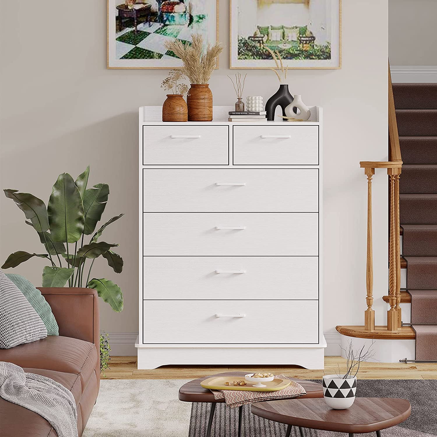 Walmart 6 on sale drawer dresser white
