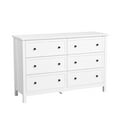 thumbnail image 1 of 6 Drawer Dresser - Wooden Chest of Drawers, Retro Minimalist Storage Organizer for Bedroom, Living Room, Entryway - White, 1 of 7