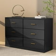 thumbnail image 1 of 6-Drawer Dresser for Bedroom,Modern Ample Storage Wide Chest of Drawers for Living Room,Hallway,Black, 1 of 7