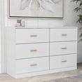 thumbnail image 1 of 6-Drawer Dresser for Bedroom,Modern Ample Storage Wide Chest of Drawers for Living Room,Hallway,White, 1 of 7