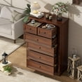 thumbnail image 1 of 6 Drawer Dresser for Bedroom, Wanan 47.2 Inch Farmhouse Dresser Tall Chest of Drawers for Living Room, 1 of 7