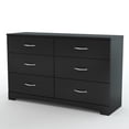thumbnail image 1 of 6-Drawer Dresser for Contemporary Bedroom in Black Finish, 1 of 5