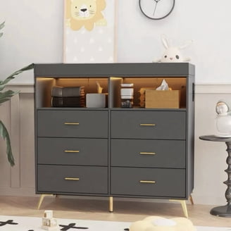 Storkcraft Horizon 6 Drawer Nursery Double Dresser, Hazelnut
