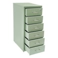 thumbnail image 1 of 6-Drawer Vertical File Cabinet with Lock on Wheels, Cream Green Metal Storage Organizer, 1 of 11