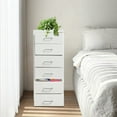 thumbnail image 1 of 6-Drawer Vertical Metal File Cabinet with Lock & Wheels, White Mobile File Organizer for Home Office & Workplace, Under Desk Cabinets, 1 of 17