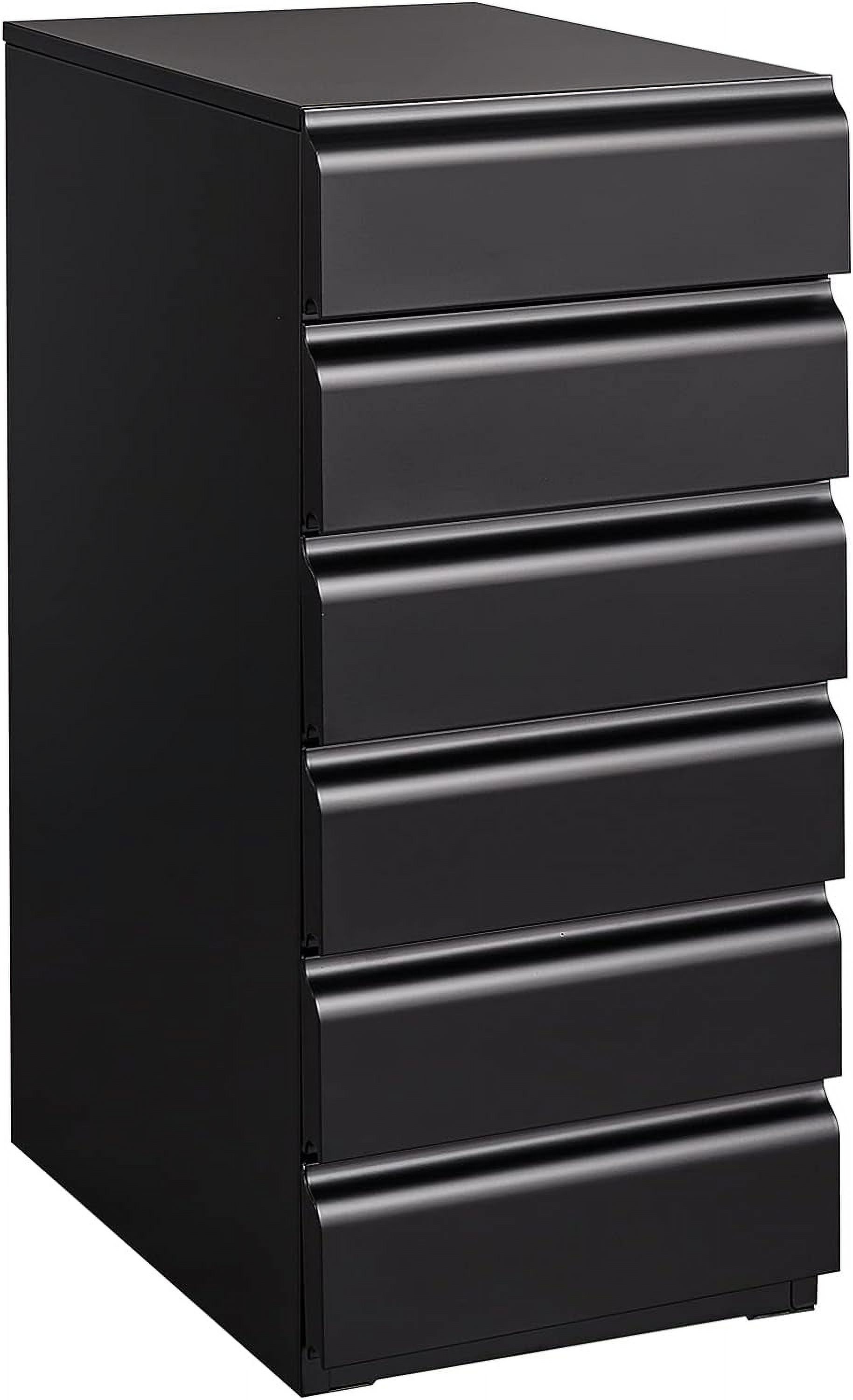 6 Drawer Metal Chest, 14.17”Deep Small File Under Desk Storage with Sliding